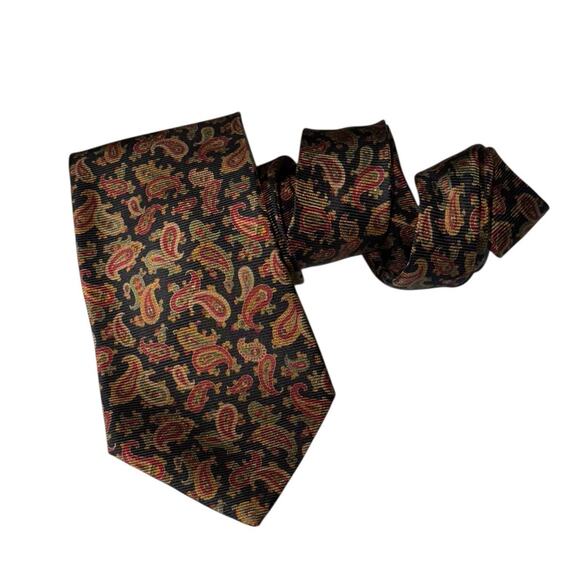Jos A Bank XL Tie Paisley 100% Silk Made in Italy Extra Long Necktie Office Work - Picture 1 of 3